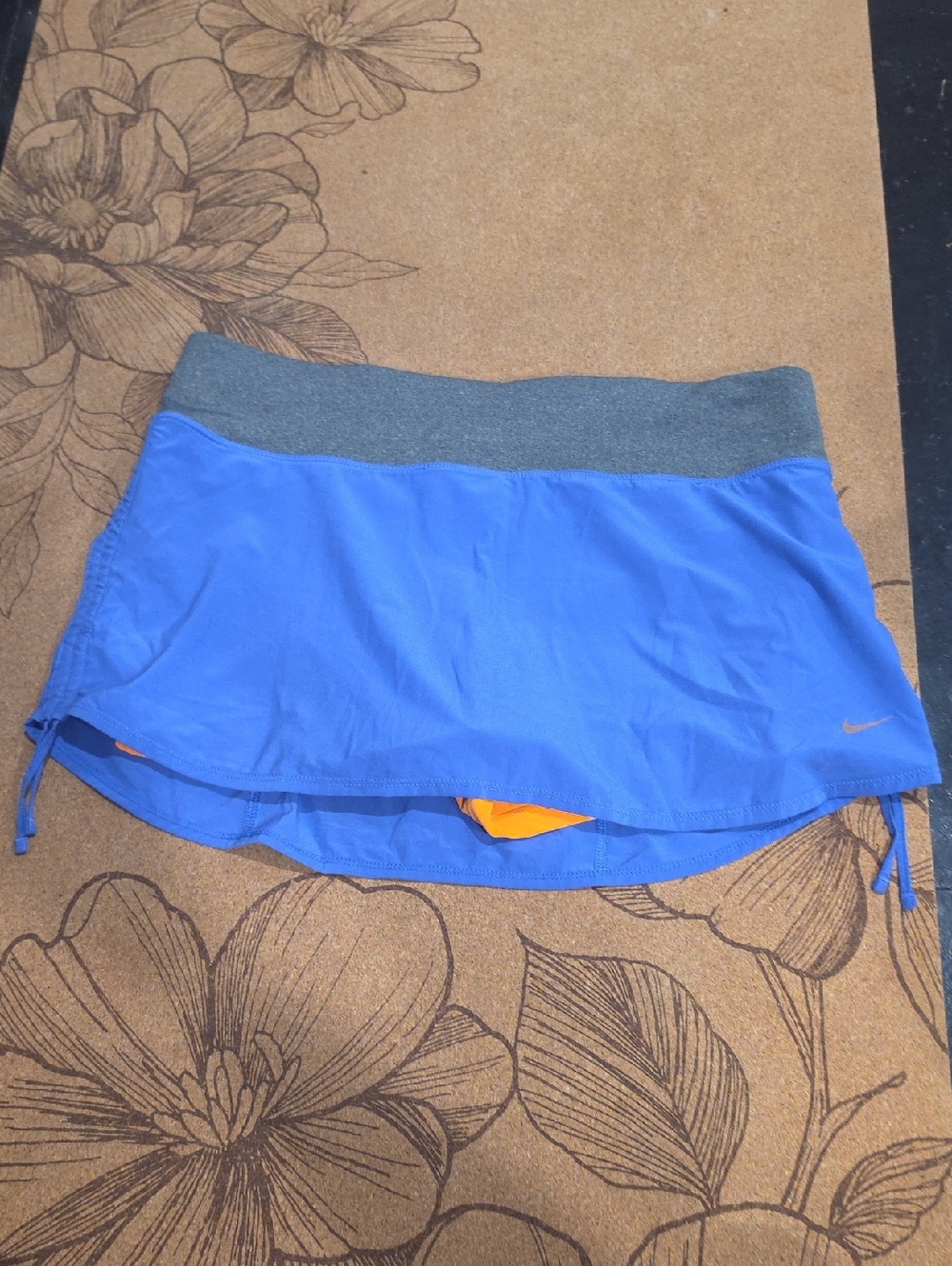 Nike Sport Skort Periwinkle with Gray Waistband and Orange Inner Shorts